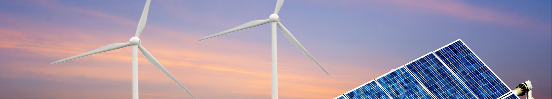 solar panels and wind turbines